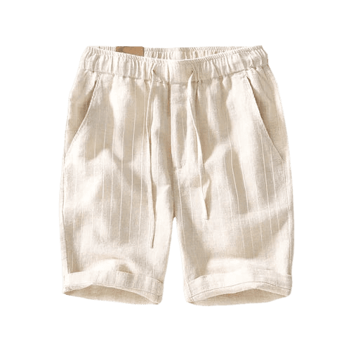 Bermuda Linho Masculina Romenzi Firenze RZ496: elegância clássica e design casual, ideal para climas quentes. Conforto e leveza com tecido natural.