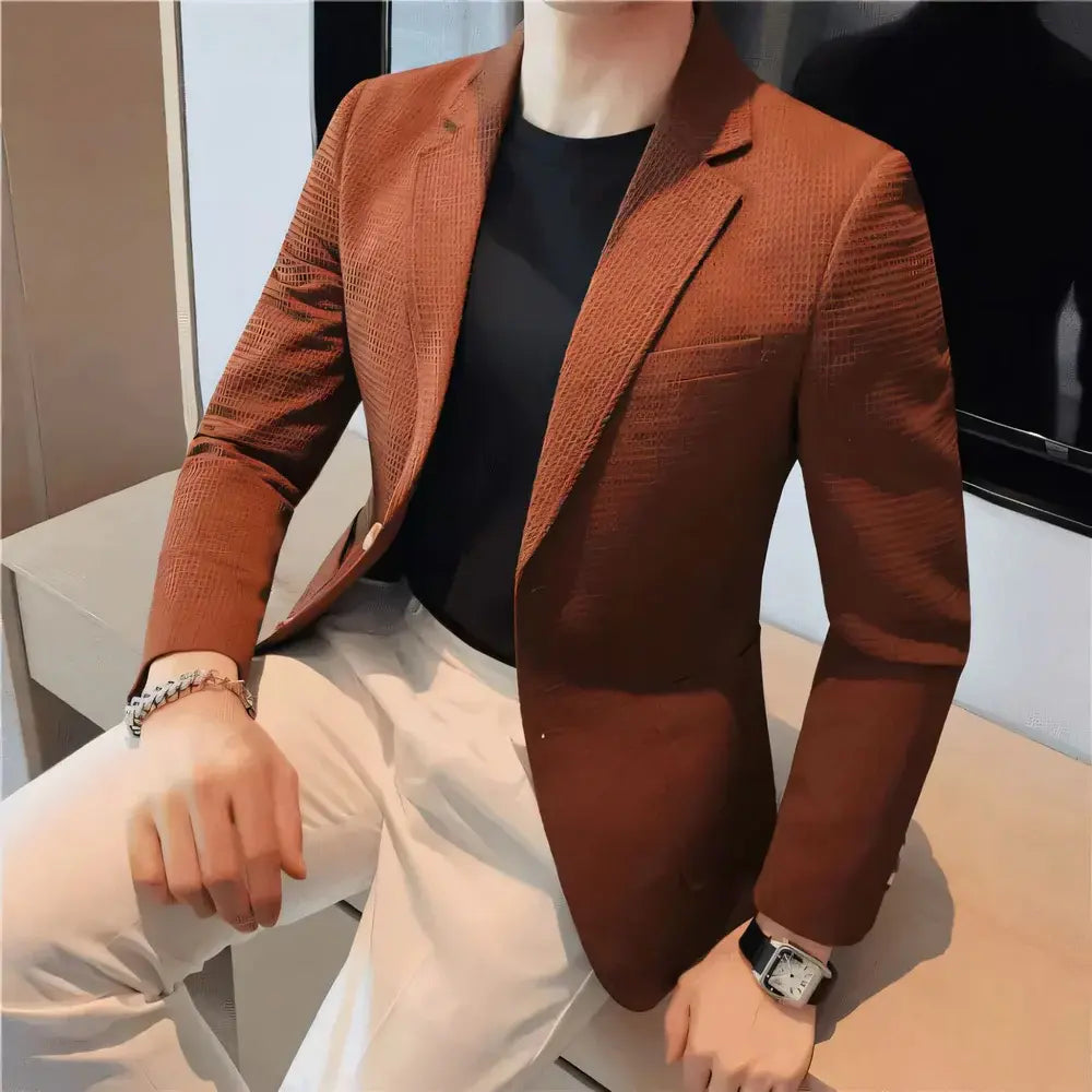 Blazer Masculino Romenzi Noble RZ051, feito com fibra de algodão egípcio de alta qualidade, perfeito para um estilo elegante e sofisticado.