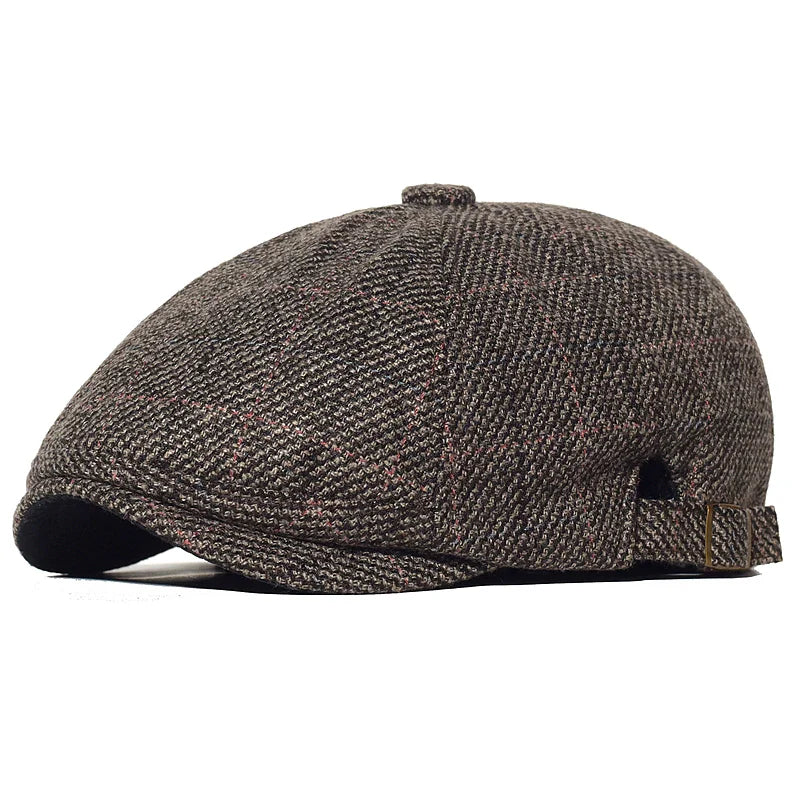 Boina Masculina Beret Vintage Romenzi RZ276 com design clássico, confeccionada em poliéster premium, ajuste confortável e cores preta, cáqui, marrom, azul marinho e grafite.