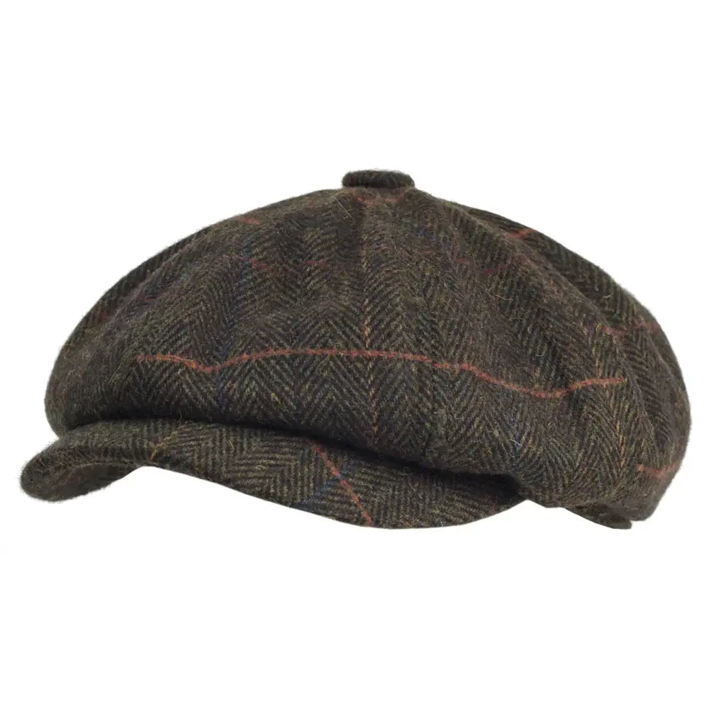 Boina Masculina de Lã Classic Romenzi RZ272 com design britânico, produzida em lã e poliéster premium, cores cinza, azul e marrom.