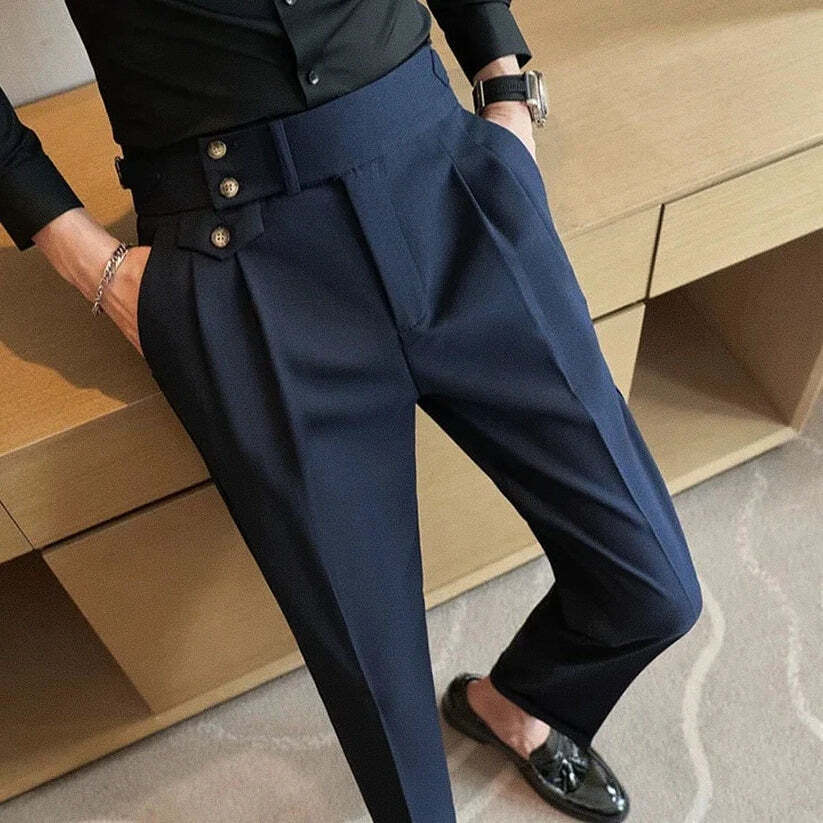 Calça Alfaiataria Masculina Romenzi RZ253 com design sofisticado e acabamento impecável. Ideal para versatilidade e elegância em diversas ocasiões.