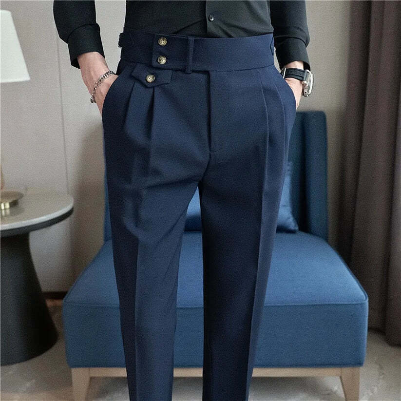 Calça Alfaiataria Masculina Romenzi RZ253 com design sofisticado e acabamento impecável. Ideal para versatilidade e elegância em diversas ocasiões.