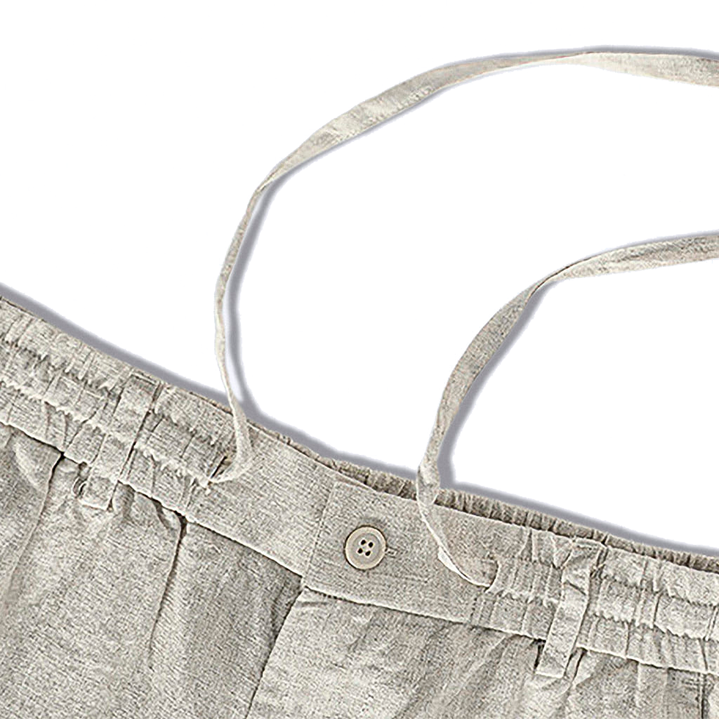 Calça de Linho Masculina Romenzi RZ566 em detalhe, peça leve e sofisticada em linho premium, ideal para looks casuais ou formais nos dias quentes.