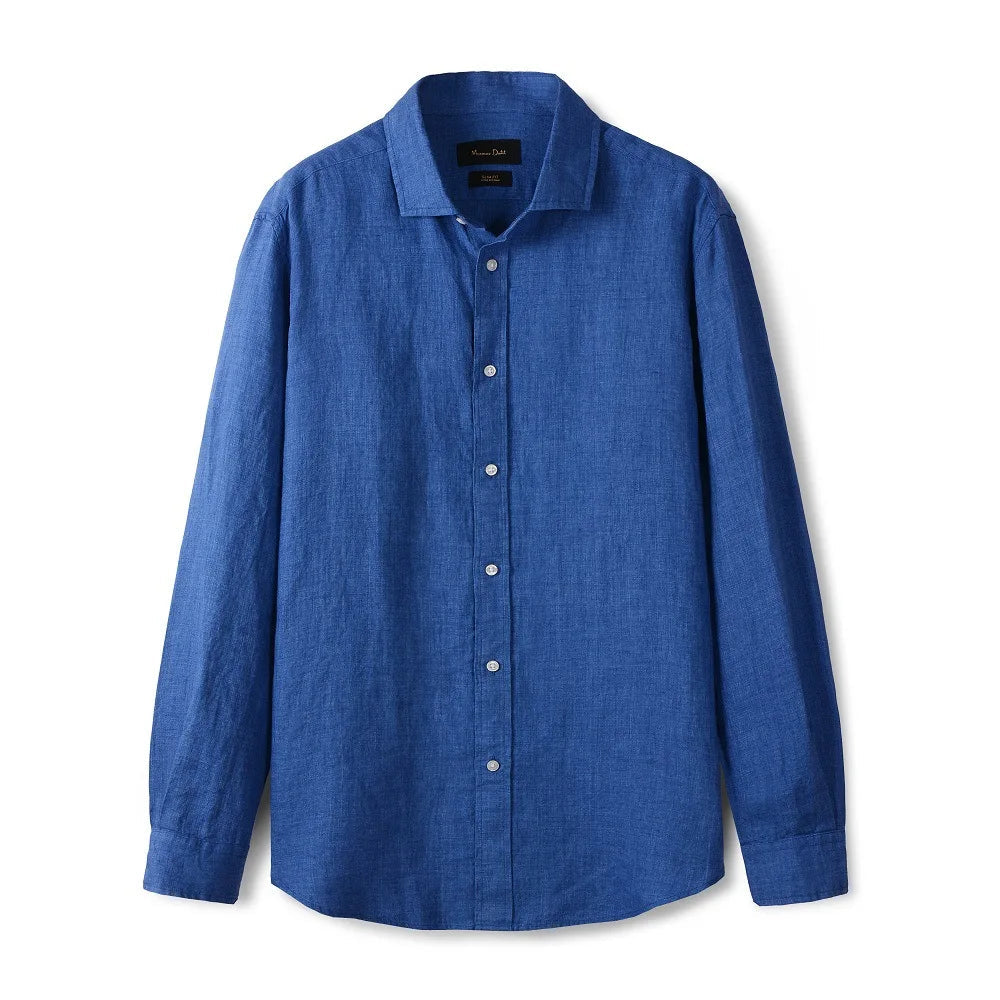 Camisa de Linho Lisa Masculina Romenzi RZ790 feita em linho premium com caimento elegante, respirável e durável para todas as ocasiões.