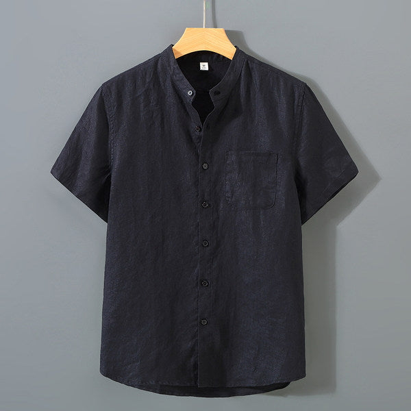 Camisa de Linho Masculina Romenzi Premium RZ795 feita em linho premium, leve e durável, com design clássico e acabamento refinado para eventos sociais.