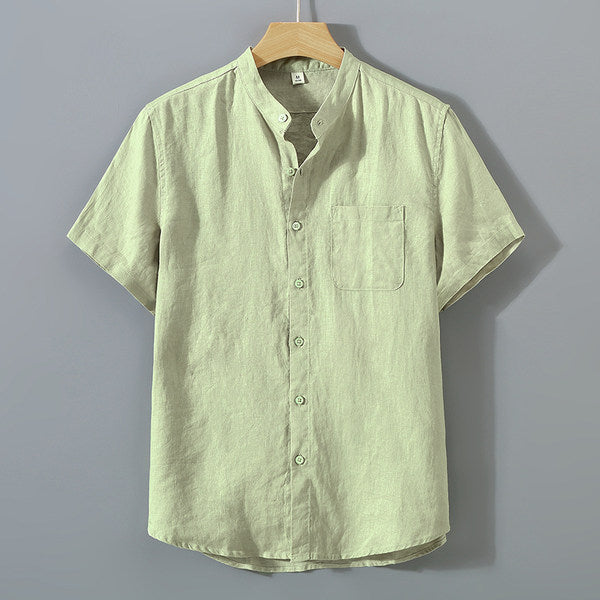 Camisa de Linho Masculina Romenzi Premium RZ795 feita em linho premium, leve e durável, com design clássico e acabamento refinado para eventos sociais.