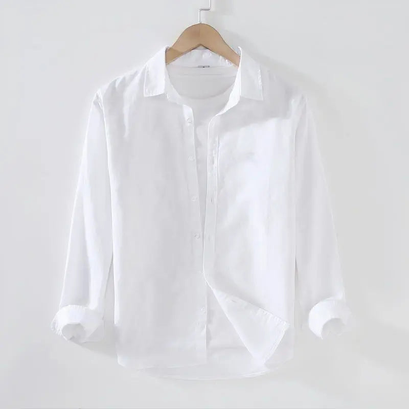 Camisa de Linho Masculina Romenzi RZ538 em linho premium, disponível em várias cores. Design clássico, respirável e elegante para looks refinados.