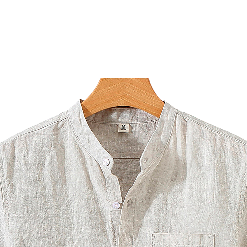 Camisa de Linho Romenzi Provence RZ570: elegância mediterrânea em linho premium, perfeita para dias quentes. Estilo sofisticado e confortável para qualquer ocasião.
