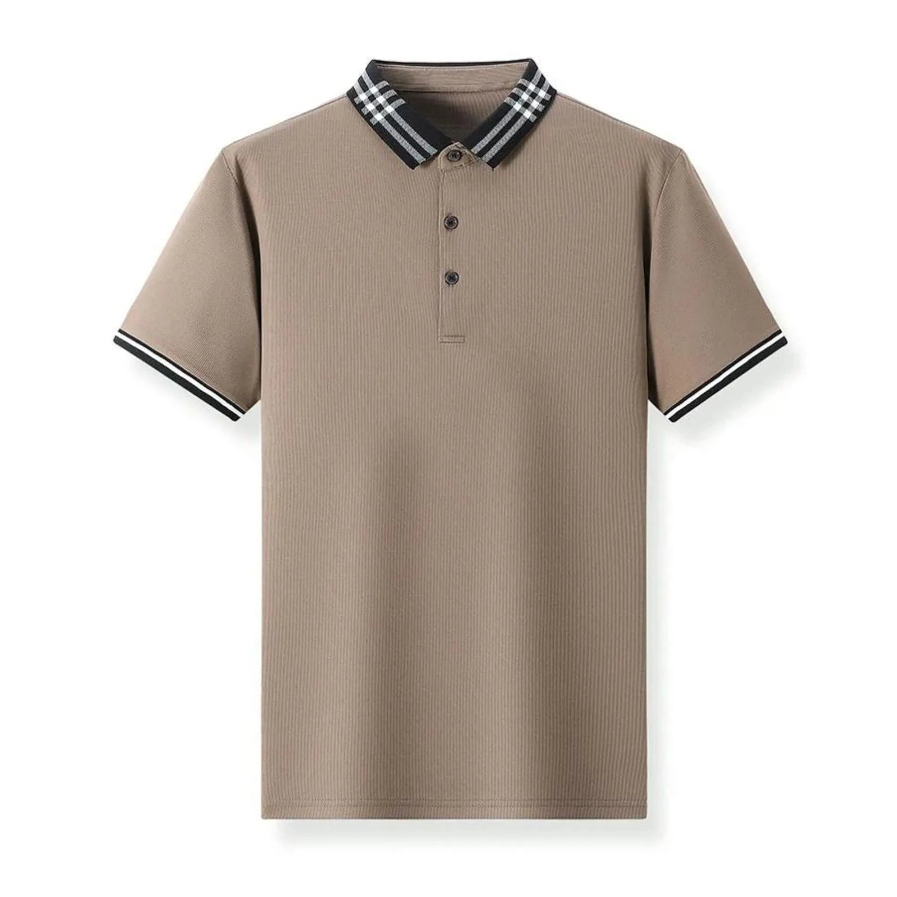 Camisa Polo Masculina Romenzi Palermo RZ625 em detalhe, peça em algodão e poliéster que une conforto, respirabilidade e estilo versátil para o dia a dia.