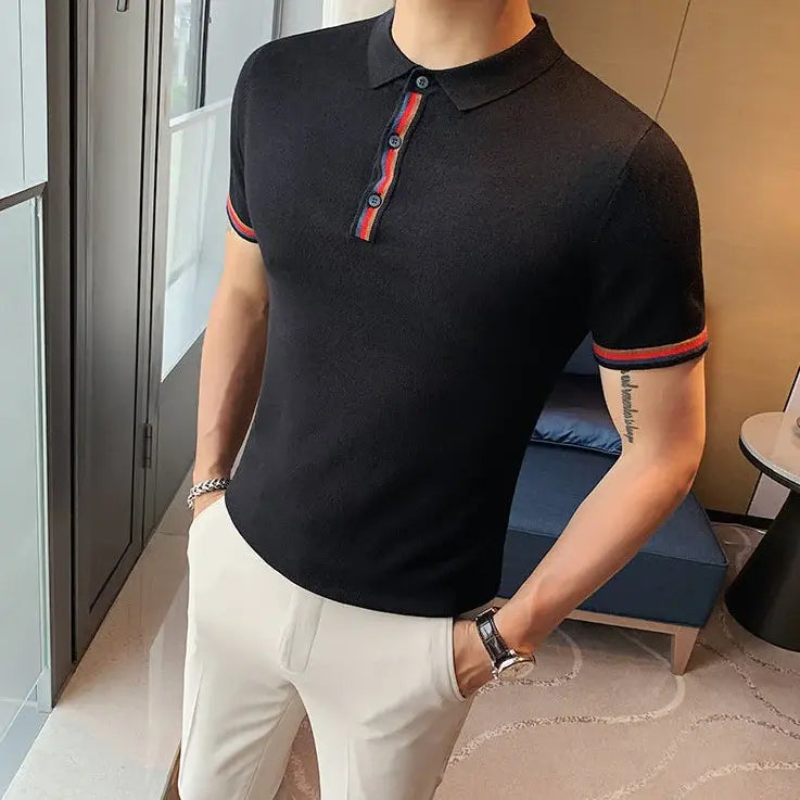 Camisa Polo Masculina Romenzi Puzzle RZ076 com tecido premium, costuras reforçadas e design moderno para conforto e estilo em todas as ocasiões.