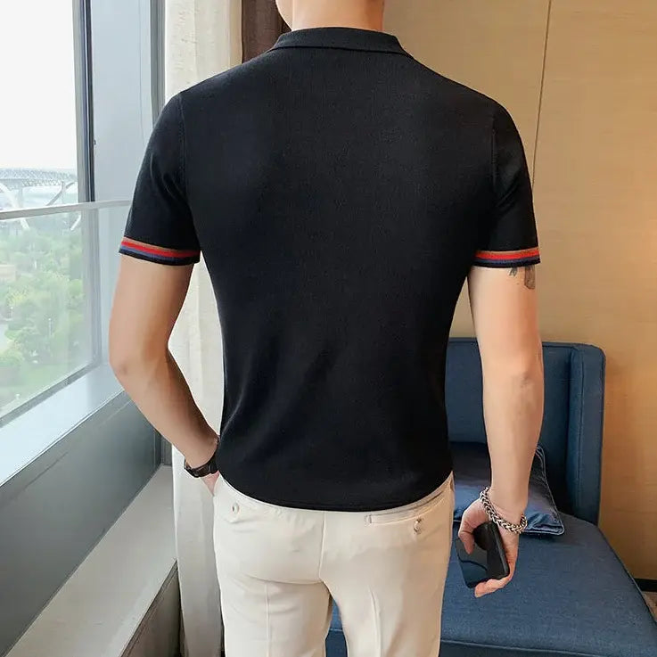 Camisa Polo Masculina Romenzi Puzzle RZ076 com tecido premium, costuras reforçadas e design moderno para conforto e estilo em todas as ocasiões.