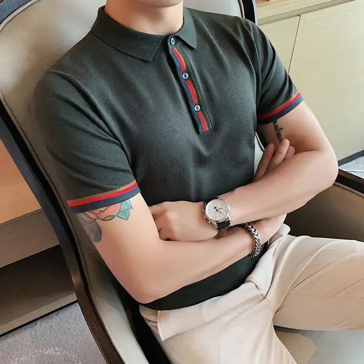 Camisa Polo Masculina Romenzi Puzzle RZ076 com tecido premium, costuras reforçadas e design moderno para conforto e estilo em todas as ocasiões.