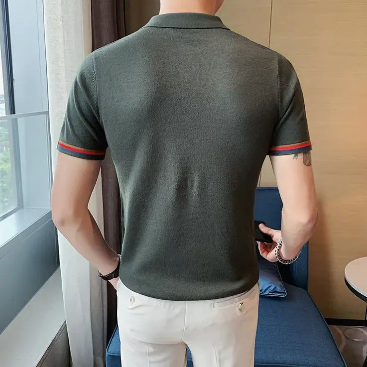 Camisa Polo Masculina Romenzi Puzzle RZ076 com tecido premium, costuras reforçadas e design moderno para conforto e estilo em todas as ocasiões.