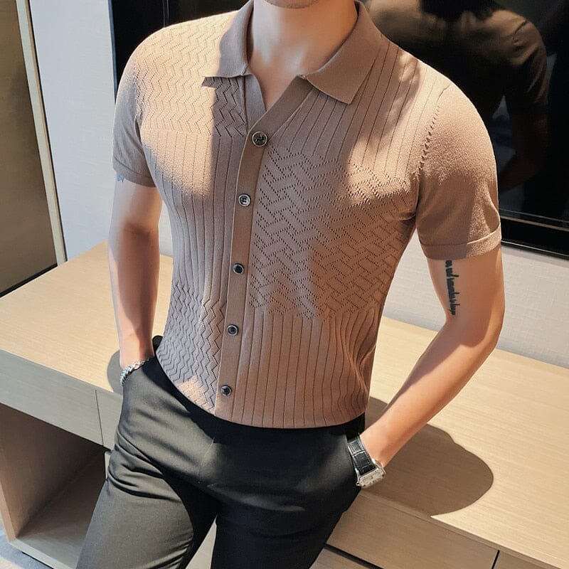 Camisa Polo Masculina Romenzi Vintage RZ633 em destaque, peça em algodão e poliéster que combina estilo clássico, conforto e elegância contemporânea.