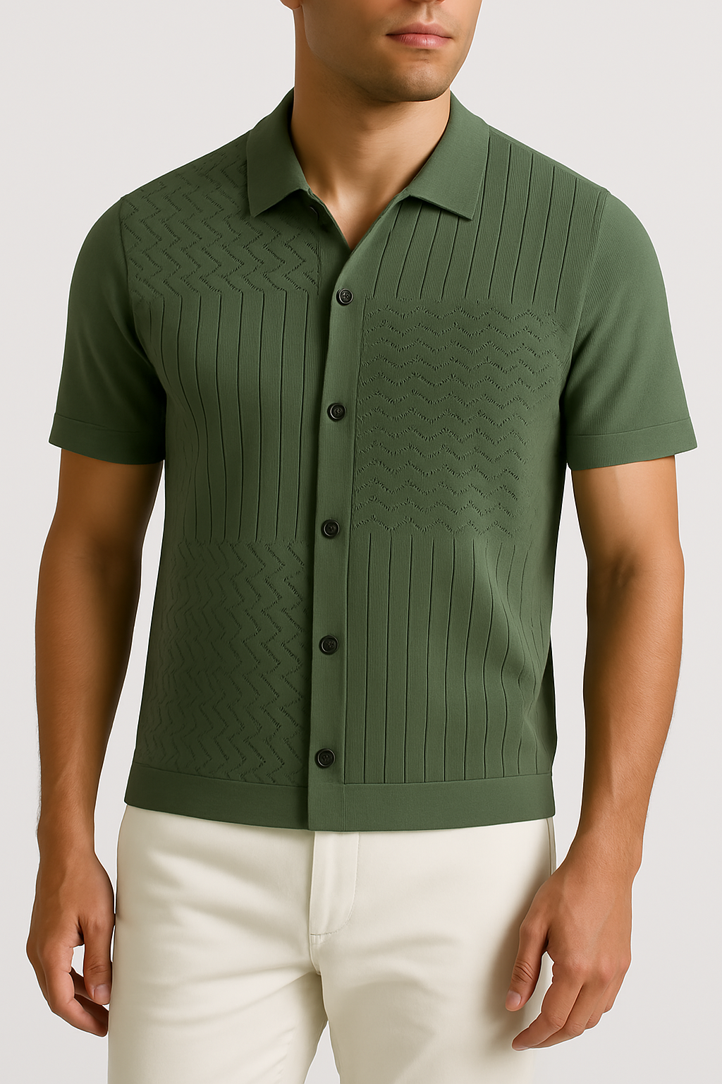 Camisa Polo Masculina Romenzi Vintage RZ633 em destaque, peça em algodão e poliéster que combina estilo clássico, conforto e elegância contemporânea.