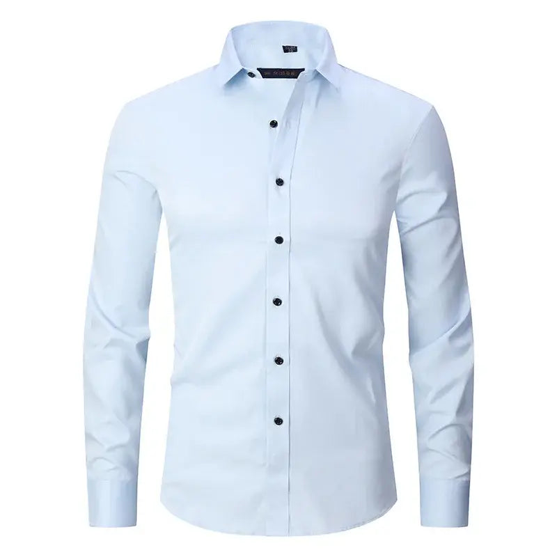 Camisa Social de Algodão Masculina Romenzi RZ083, slim fit, leve e elegante, ideal para ambientes profissionais e eventos formais.
