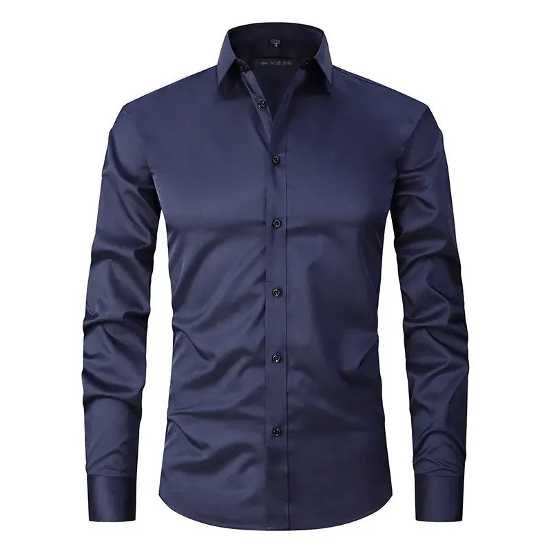 Camisa Social de Algodão Masculina Romenzi RZ083, slim fit, leve e elegante, ideal para ambientes profissionais e eventos formais.