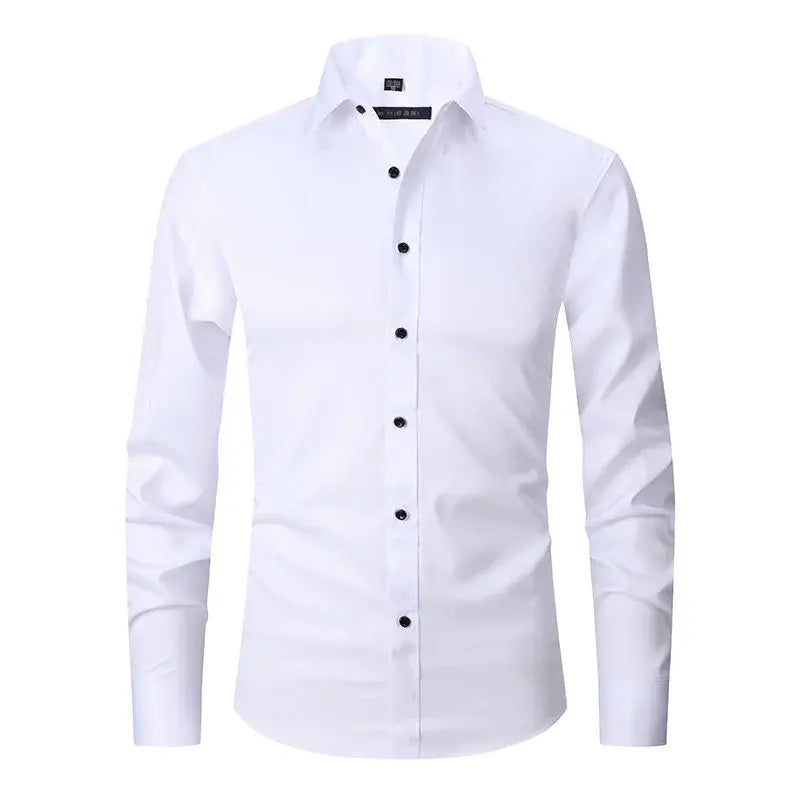 Camisa Social de Algodão Masculina Romenzi RZ083, slim fit, leve e elegante, ideal para ambientes profissionais e eventos formais.