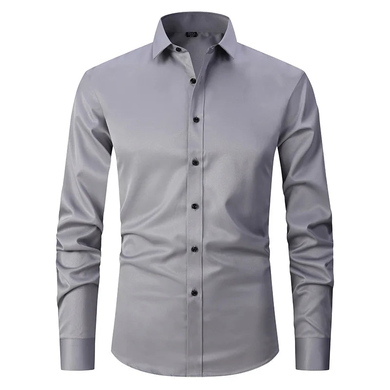 Camisa Social de Algodão Masculina Romenzi RZ083, slim fit, leve e elegante, ideal para ambientes profissionais e eventos formais.