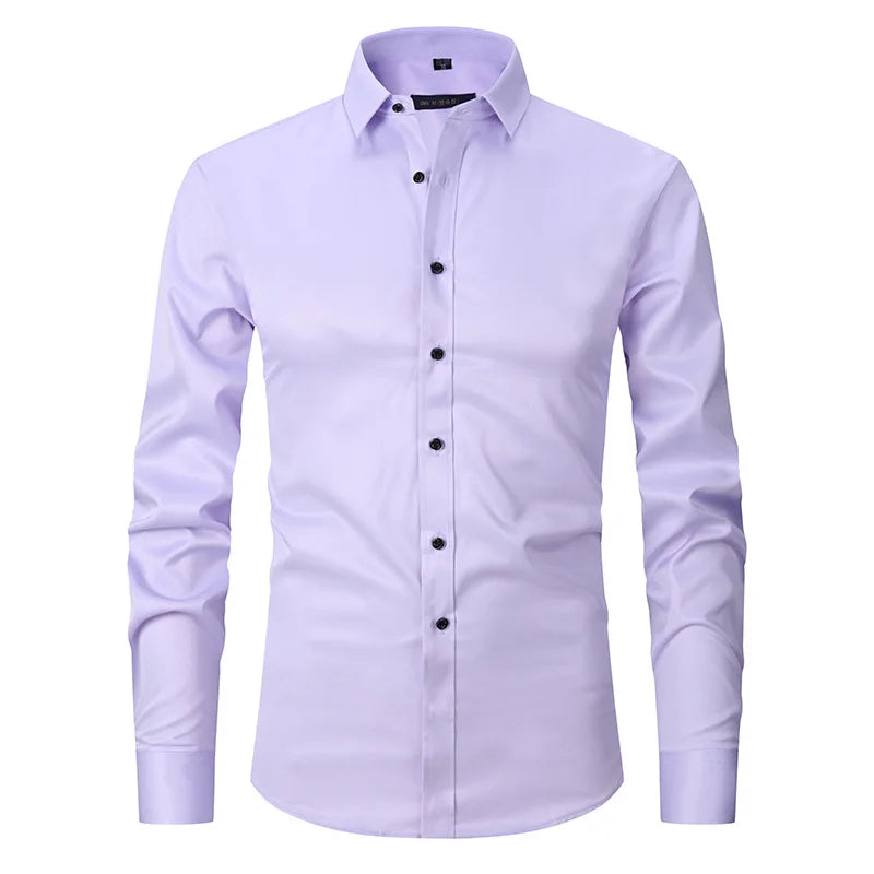 Camisa Social de Algodão Masculina Romenzi RZ083, slim fit, leve e elegante, ideal para ambientes profissionais e eventos formais.