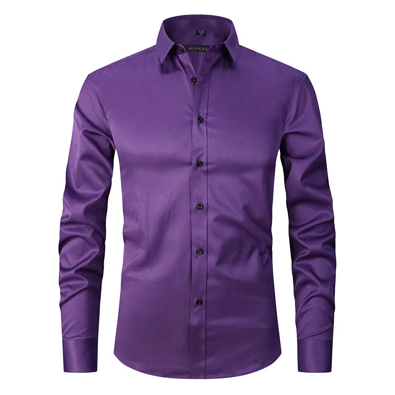 Camisa Social de Algodão Masculina Romenzi RZ083, slim fit, leve e elegante, ideal para ambientes profissionais e eventos formais.