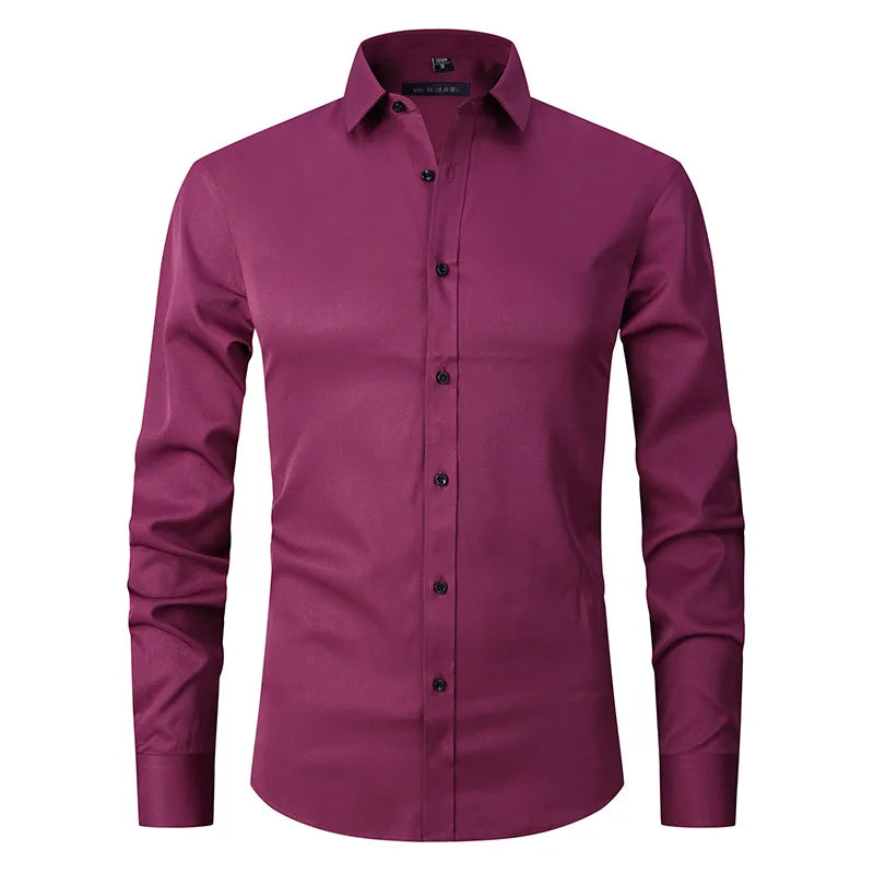 3Camisa Social de Algodão Masculina Romenzi RZ083, slim fit, leve e elegante, ideal para ambientes profissionais e eventos formais.