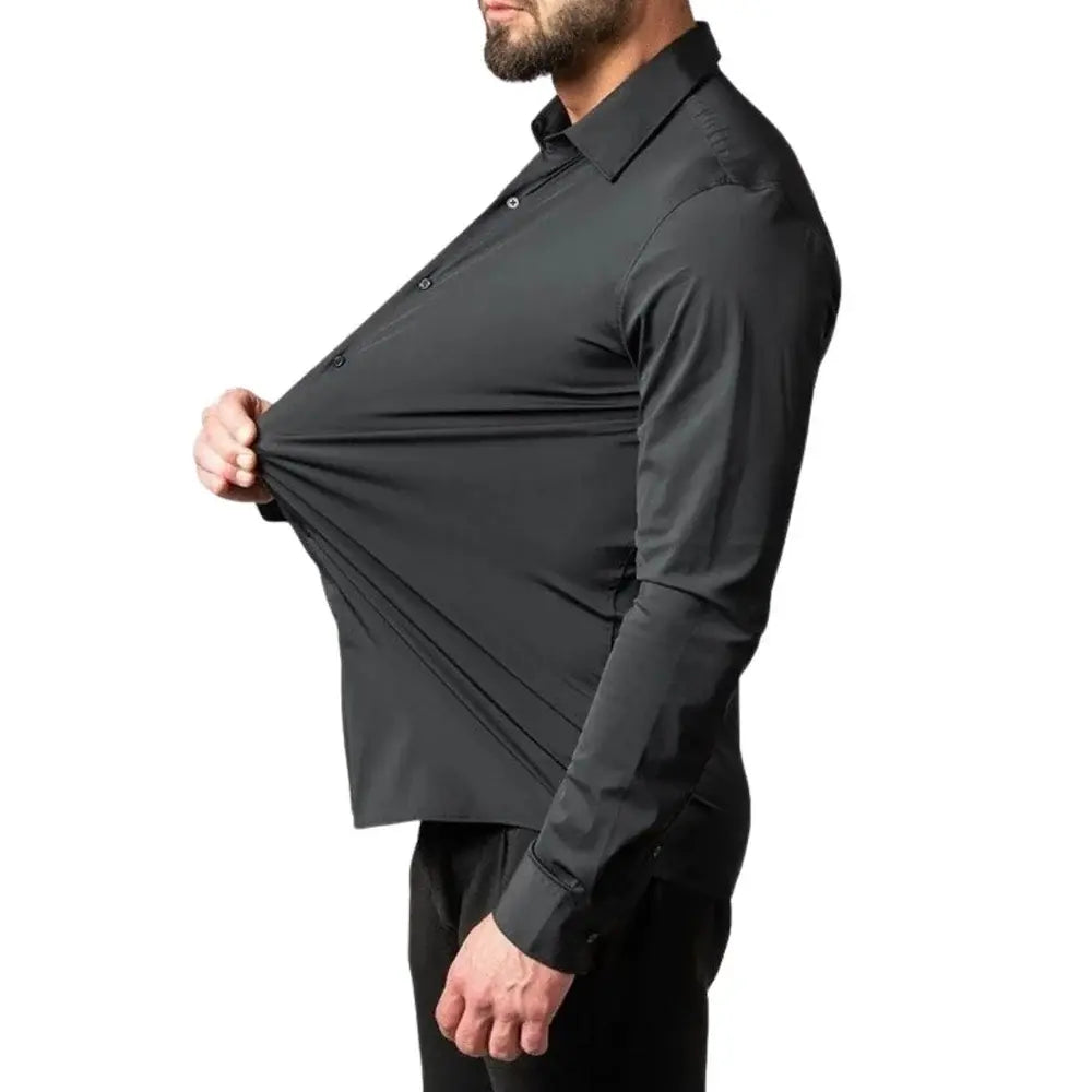 Camisa Social Masculina Romenzi RZ011 com design elegante e confortável, perfeita para o trabalho e eventos formais.
