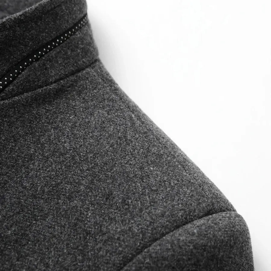 Casaco Masculino Grife Romenzi RZ121 em lã premium com design sofisticado e gola alta
