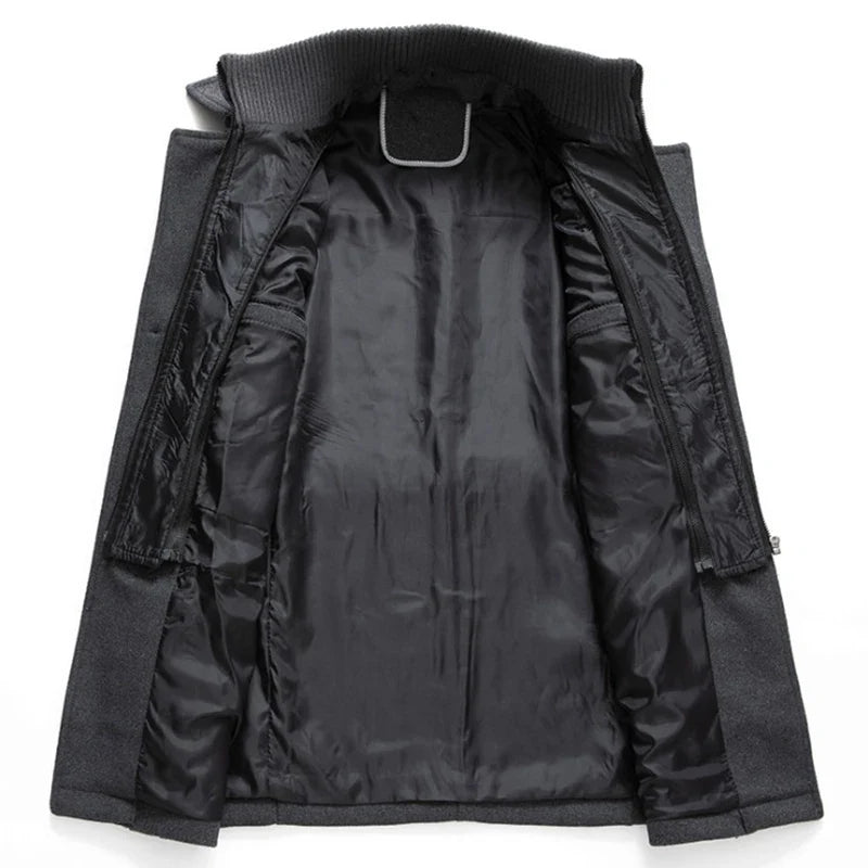 Casaco Masculino Grife Romenzi RZ124 em lã premium com design elegante, parte interna removível e corte sofisticado, perfeito para qualquer ocasião.