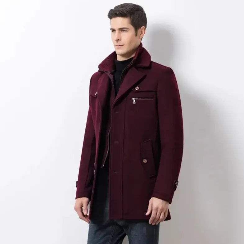 Casaco Masculino Grife Romenzi RZ132 inspirado no clássico britânico, confeccionado em algodão e lã premium, resistente, confortável e com design atemporal.