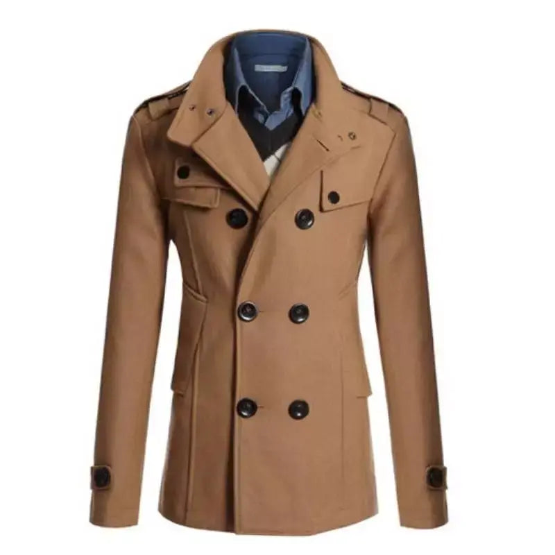 Casaco Transpassado Masculino Romenzi RZ123 com design elegante, lapelas sofisticadas e materiais premium, perfeito para conforto e estilo.