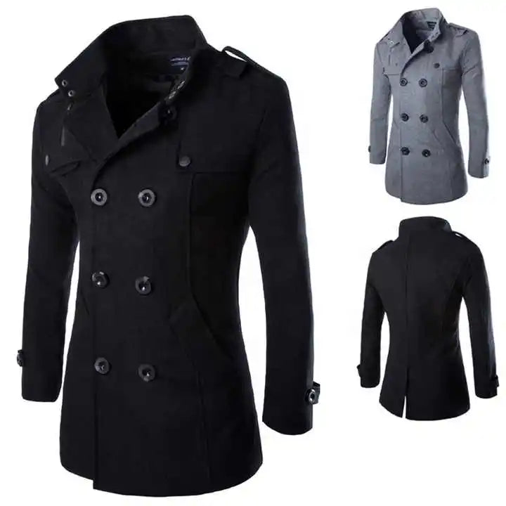 Casaco Transpassado Masculino Romenzi RZ123 com design elegante, lapelas sofisticadas e materiais premium, perfeito para conforto e estilo.