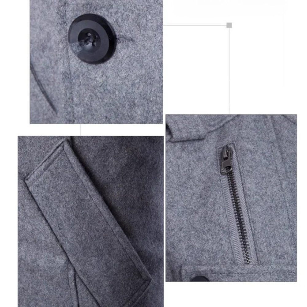 Casaco Transpassado Masculino Romenzi RZ123 com design elegante, lapelas sofisticadas e materiais premium, perfeito para conforto e estilo.