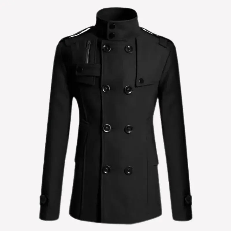 Casaco Transpassado Masculino Romenzi RZ123 com design elegante, lapelas sofisticadas e materiais premium, perfeito para conforto e estilo.