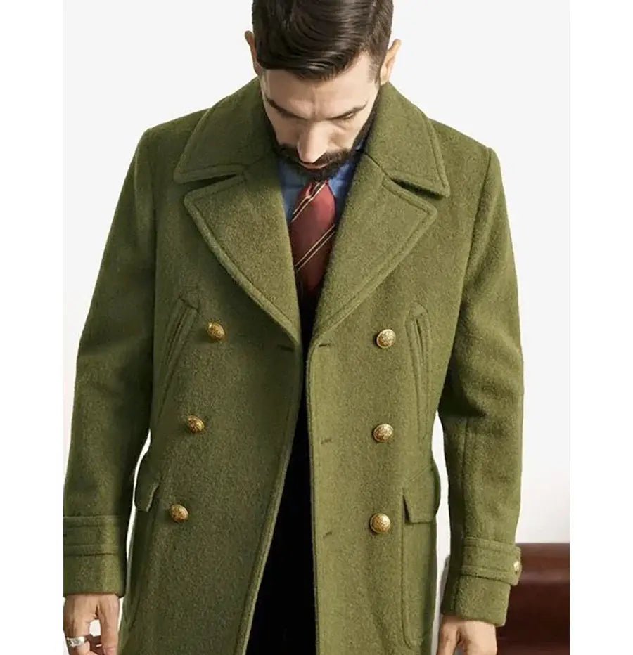 Casaco Transpassado Masculino Romenzi RZ144 em tecido leve e resistente, com design clássico e moderno, perfeito para ocasiões formais.