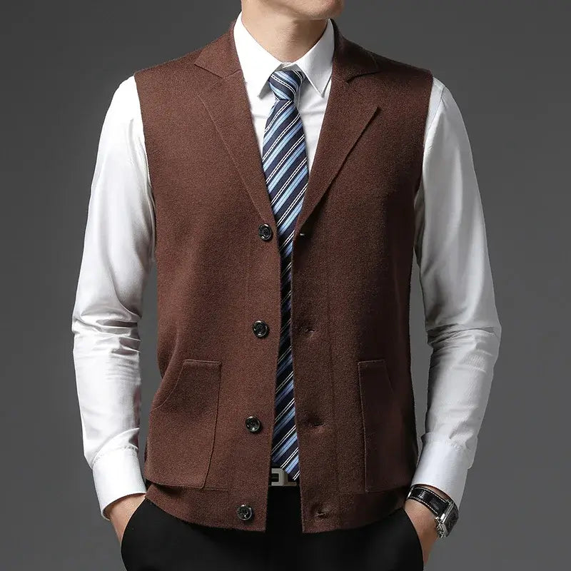Colete Masculino Social Classic Romenzi RZ660 em detalhe, peça social sofisticada e resistente, ideal para compor visuais masculinos elegantes e formais.