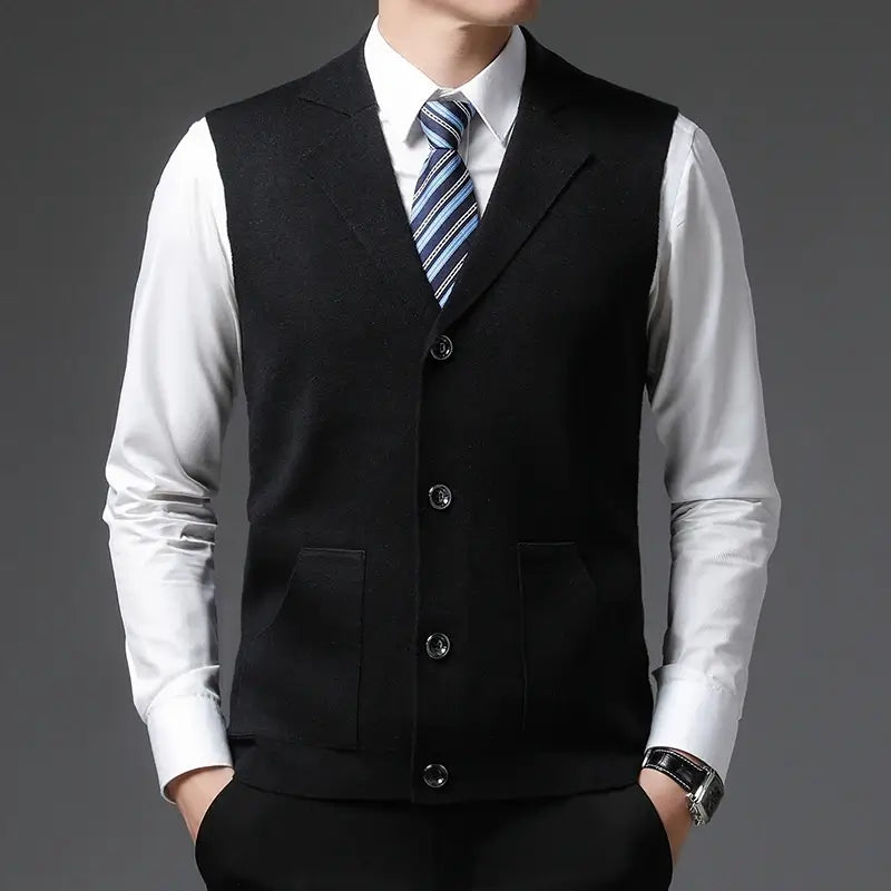 Colete Masculino Social Classic Romenzi RZ660 em detalhe, peça social sofisticada e resistente, ideal para compor visuais masculinos elegantes e formais.