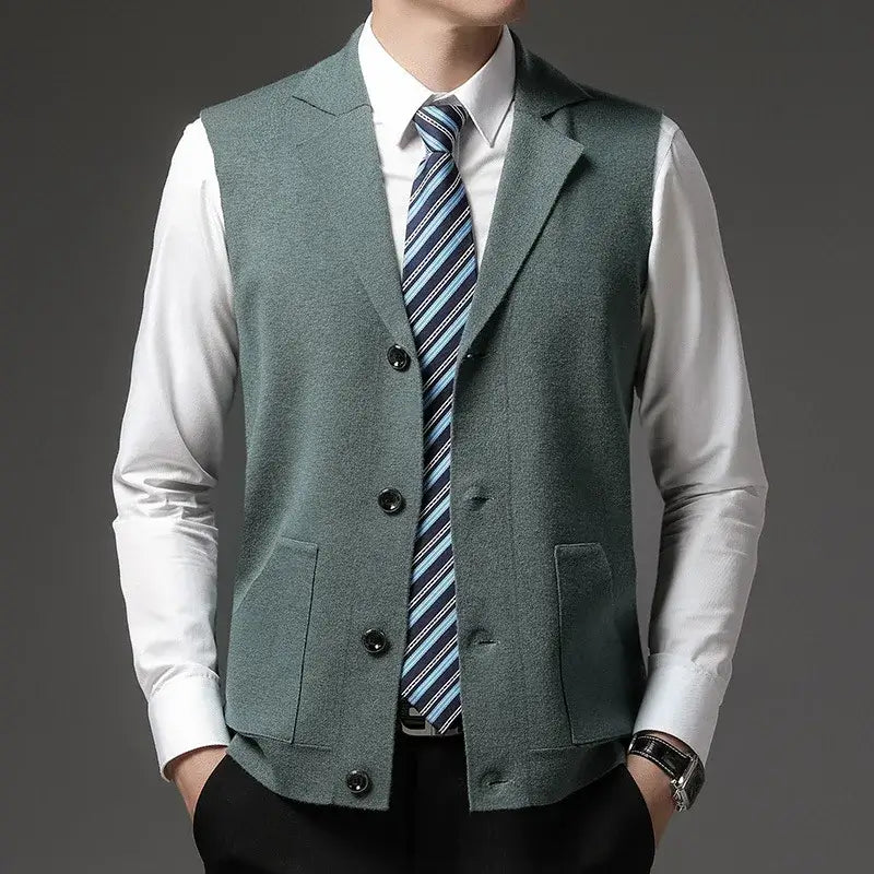 Colete Masculino Social Classic Romenzi RZ660 em detalhe, peça social sofisticada e resistente, ideal para compor visuais masculinos elegantes e formais.