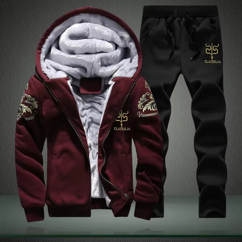 Conjunto Moletom de Lã Masculino Romenzi Dark RZ108 com lã premium textura macia design elegante e conforto ideal para aquecer com estilo nos dias frios