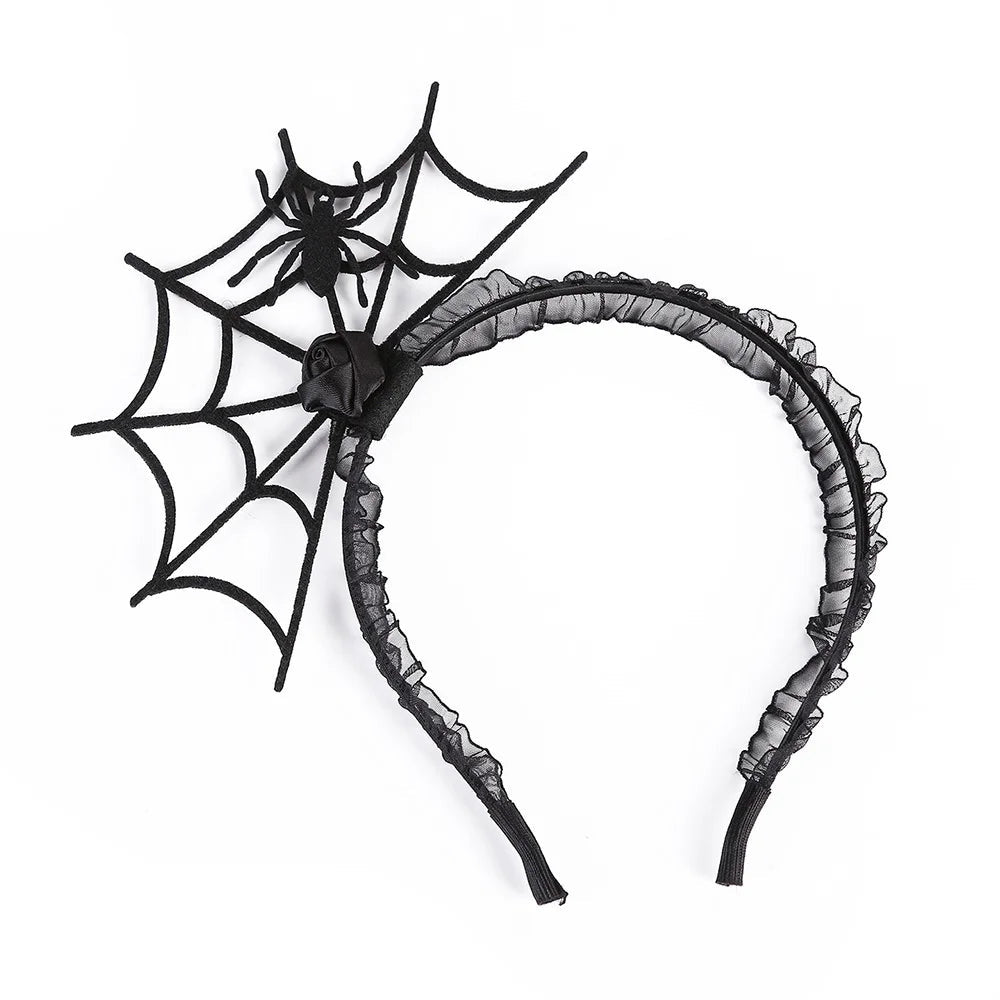 Fantasia Infantil Aranhinha Encantada com vestido e arquinho, feita em poliéster, nylon e voile de alta qualidade, ideal para festas e brincadeiras.