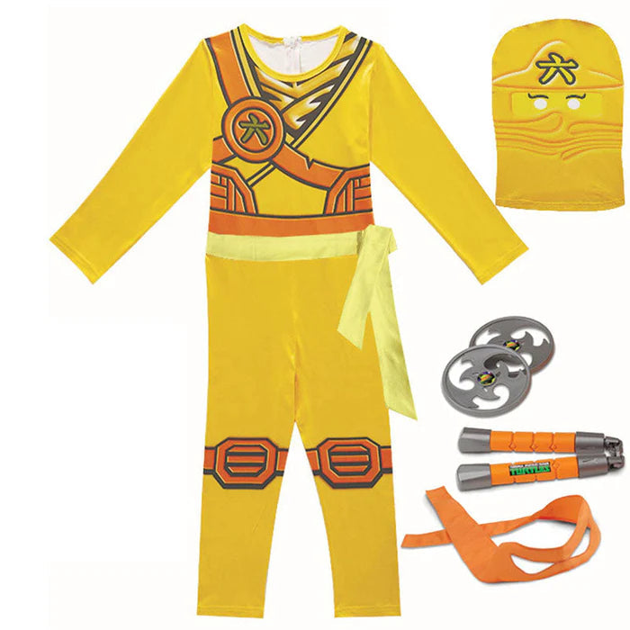 Fantasia Infantil Ninja Vermelho Especial feita em poliéster, ideal para festas infantis e brincadeiras criativas cheias de ação e imaginação.