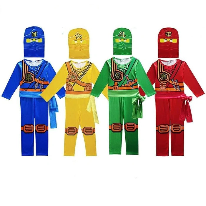 Fantasia Infantil Ninja Vermelho Especial feita em poliéster, ideal para festas infantis e brincadeiras criativas cheias de ação e imaginação.