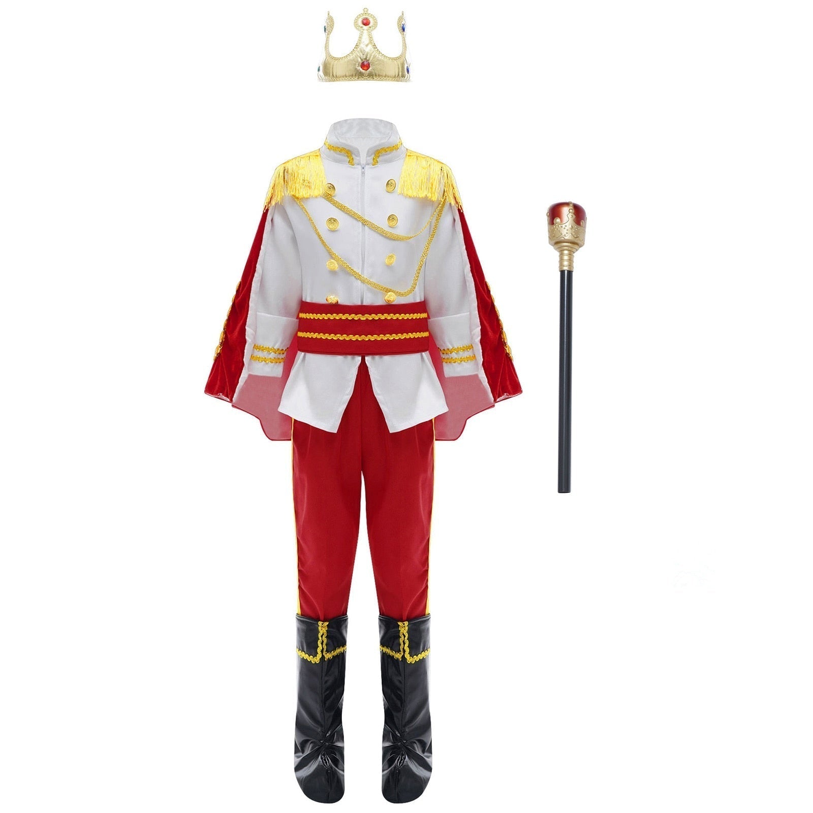 Fantasia Príncipe Luxo com design elegante e materiais de qualidade, ideal para festas, apresentações escolares e brincadeiras cheias de imaginação.