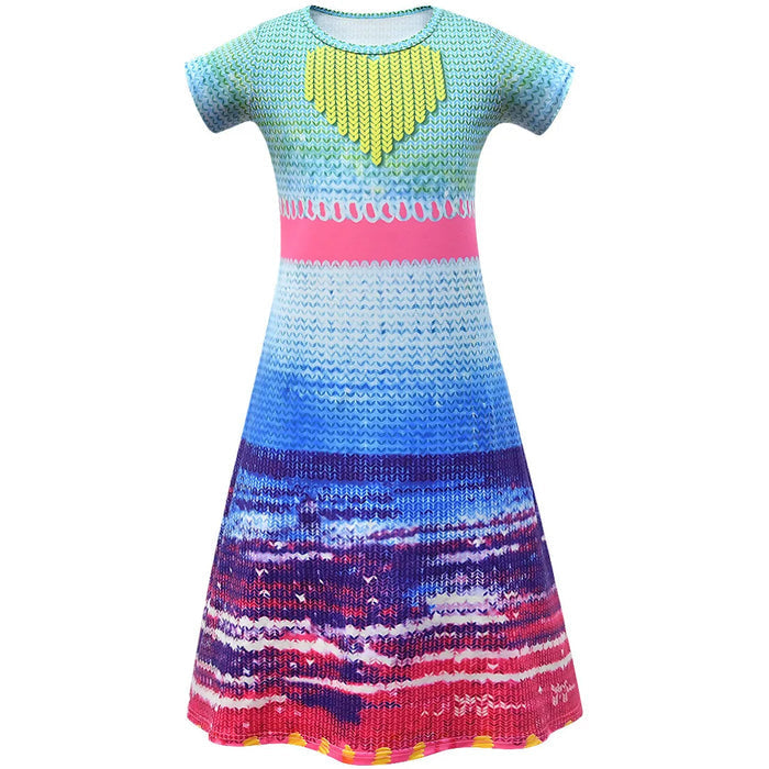 Fantasia Infantil Rosa Pop Encantada com vestido, colete e cabelo, feita em poliéster, ideal para festas infantis e brincadeiras cheias de imaginação.