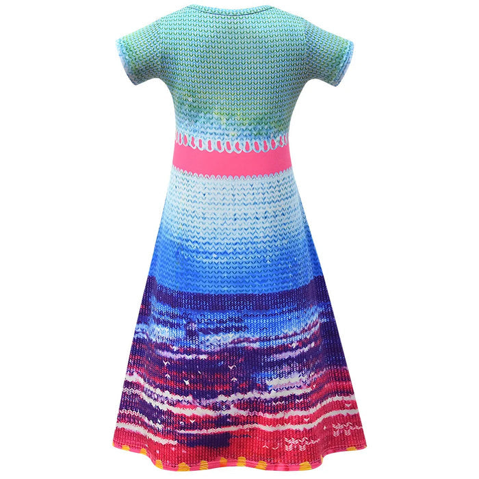 Fantasia Infantil Rosa Pop Encantada com vestido, colete e cabelo, feita em poliéster, ideal para festas infantis e brincadeiras cheias de imaginação.