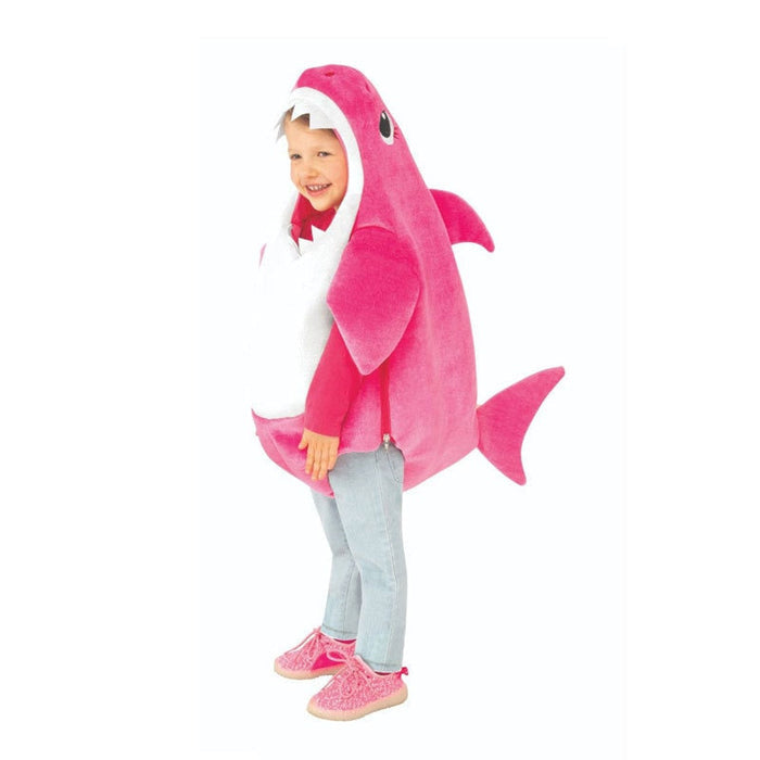Fantasia Infantil Tubarão feita em poliéster, ideal para festas infantis e brincadeiras aquáticas cheias de imaginação.