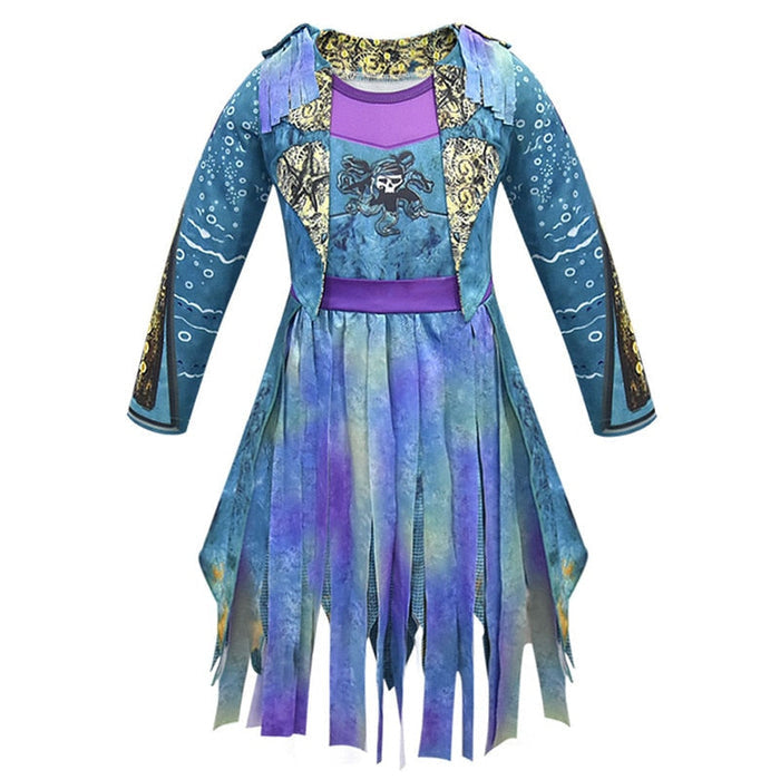 Fantasia Infantil Vilã Encantada com vestido, chapéu e luvas, ideal para festas infantis e brincadeiras cheias de imaginação.
