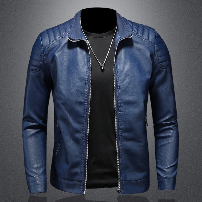 Jaqueta de Motociclista Masculina Romenzi RZ126 feita em poliéster resistente, com forro acolchoado, reforços de segurança e design moderno e estiloso.