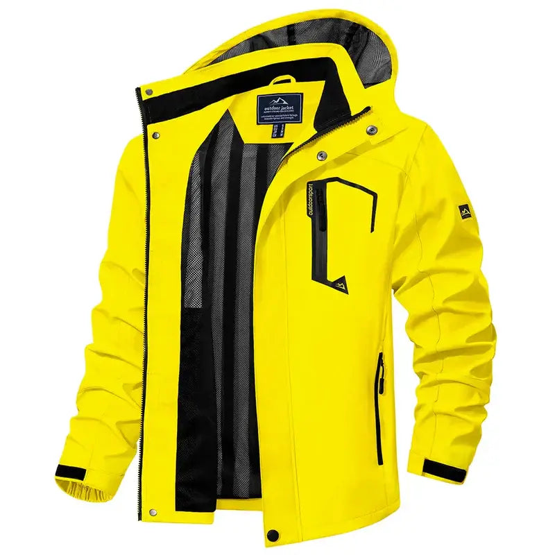 Jaqueta Impermeável Masculina Romenzi RZ323 feita com materiais impermeáveis e respiráveis, design ergonômico e moderno. Ideal para dias chuvosos e ao ar livre.