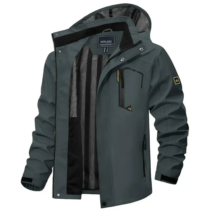 Jaqueta Impermeável Masculina Romenzi RZ323 feita com materiais impermeáveis e respiráveis, design ergonômico e moderno. Ideal para dias chuvosos e ao ar livre.
